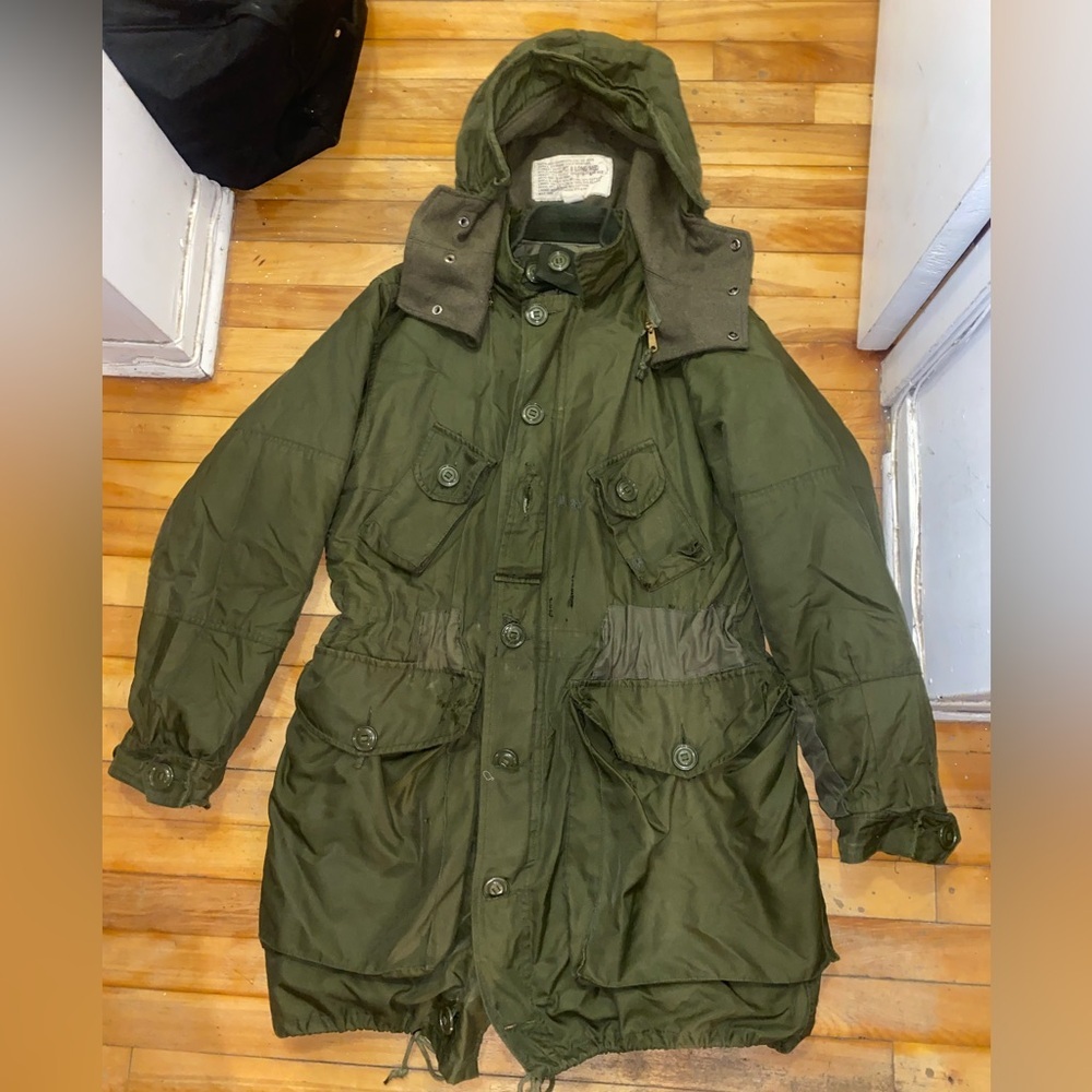 Military Peerless garments Parka extreme cold Army Combat Green Hooded Large